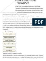 Q. 1 What Are The Sources of Knowledge? Define Scientific Method and Describe Its Different Steps