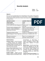 Security Analysis Syllabus