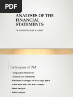 Analyses of The Financial Statements: Dr. Rakesh Kumar Sharma