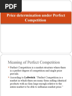 Price Determination Under Perfect Competition