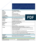 Curriculum Vitae: Om Prakash Mukhiya