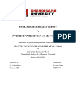 Investers' Perception On Mutual Funds: Final Research Project Report