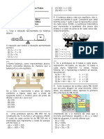 Atividade de Matemática Equação Do 1º Grau 8º Ano