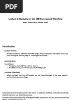Lecture 1: Overview of The CFD Process and Workflow: ANSYS Fluent Getting Started - Part 1