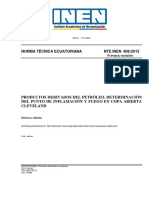 Inen 808 - Productos Derivados Del Petróleo. Determinación Del Punto de Inflamación y Fuego en Copa Abierta Cleveland