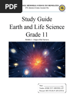 Study Guide Earth and Life Science Grade 11: Uccp Magill Memorial School Incorporated