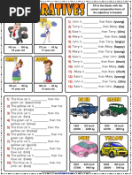 Comparative Forms of Adjectives Esl Grammar Gap Fill Exercises Worksheet