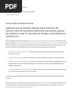 Google Terms of Service Es Eu