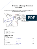 Calculation of Thermal Efficiency of Combined-Cycle Plant