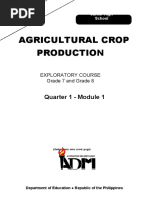 Agricultural Crop Production: Quarter 1 - Module 1