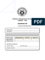 Database Management System (DBMS - 204) : Experiment # 08 Creating and Managing Tables