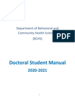 BCHS Doctoral Student Manual 2020 2021