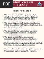 Modus Vivendi Round II Topics, Format & Guidelines