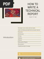 How To Write A Technical Report