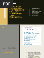 Procedures For Sale and Purchase Land The Process of Sale and Purchase of Land in Tanzania. (Tls - Cle, Arusha - R. Tenga - Nov. To Dec. 2020)