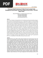 Penerapan Model Pembelajaran Problem Based Learning Untuk Meningkatkan Hasil Belajar Siswa Mata Pelajaran PAK Di Kelas V SDN 003 Bintan Timur