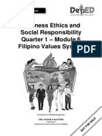 Business Ethics and Social Responsibility Quarter 1 - Module 6 Filipino Values System