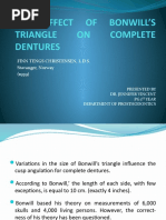 The Effect of Bonwill's Triangle On Complete Dentures