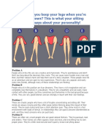 How Do You Keep Your Legs When You're Sitting Down? This Is What Your Sitting Posture Says About Your Personality!