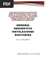 Memoria Descriptiva Sanitarias - El Marco