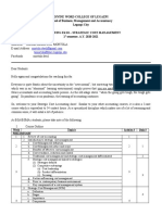 Strategic Cost Management Course Outline