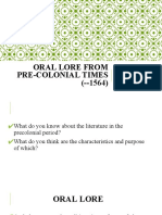 Oral Lore From Pre-Colonial Times ( - 1564) : Mr. Harry Dave B. Villasor