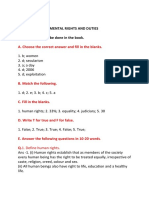 Civics: Lesson - 3 Fundamental Rights and Duties: A. Choose The Correct Answer and Fill in The Blanks