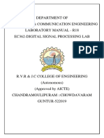 Department of Electronics & Communication Engineering Laboratory Manual - R18 Ec362-Digital Signal Processing Lab