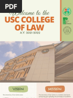 Welcome To The: Usc College of Law