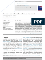 Work-Related Social Media Use The Mediating Role of Social Media Communication Self-Efficacy