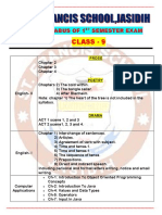 Class - 9: Syllabus of 1 Semester Exam