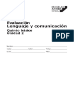 5° B - Leng - Evaluación - U2 - ESTUDIANTE