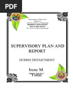 Supervisory Plan And: Humss Department