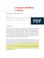 Teorías de La Pena Absolutas, Relativas y Mixtas - Valderrama