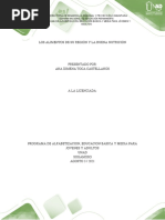 Entregable No. 2. Los Alimentos de Su Región y La Buena Nutrición