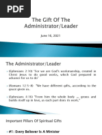 8 The Gift of The Leader Administrator 6-16-2021