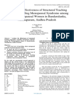 Evaluate The Effectiveness of Structured Teaching Program Regarding Menopausal Syndrome Among The Peri Menopausal Women in Bandarulanka, Amalapuram, Andhra Pradesh