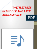 Coping With Stress in Middle and Late Adolescence