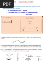 …Cont'd Classification of OMC: η1 (monohapto) form as a σ ligand &