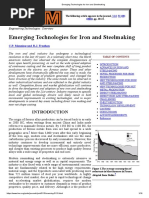 00emerging Technologies For Iron and Steelmaking