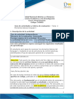 Guía de Actividades y Rúbrica de Evaluación - Tarea 2 Elementos Básicos Lenguaje C