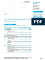 Your Barclays Bank Account Statement