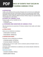 The Sequence of Events That Occur in The Heart During Cardiac Cycle