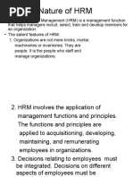 Nature of HRM