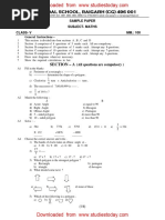 Class 5 Maths Sample Paper SA1 2015