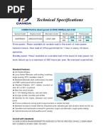 Technical Specifications: CAMDA Perkins Diesel Genset at 60HZ, 1800Rpm, 3ph, 0.8pf