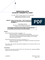 Service Bulletin Revision Transmittal Sheet: CL - 600 - 2B19 Aircraft