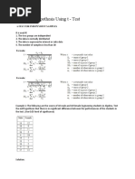 A Test of Hypothesis Using T