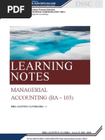 Managerial Accounting Learning Notes