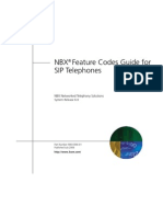 NBX Feature Codes Guide For SIP Telephones Featsip - nbx60